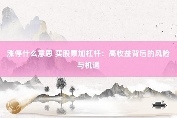 涨停什么意思 买股票加杠杆：高收益背后的风险与机遇