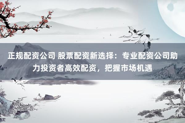 正规配资公司 股票配资新选择：专业配资公司助力投资者高效配资，把握市场机遇