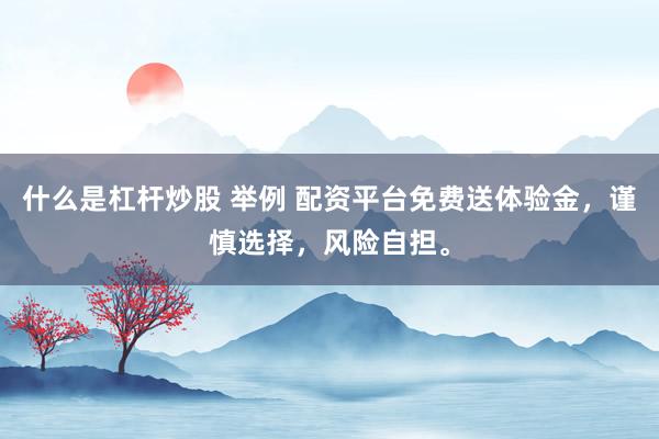 什么是杠杆炒股 举例 配资平台免费送体验金，谨慎选择，风险自担。